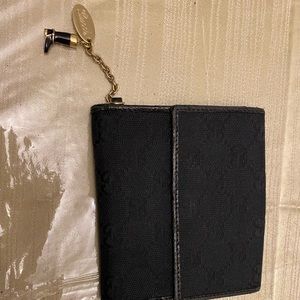 Authentic Gucci Canvas and Leather Wallet w/charm